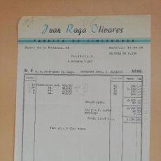 Facturas antiguas: FACTURA. FABRICA DE CINTURONES. JUAN RAGA OLIVARES. VALENCIA, 1967.. Lote 402325794