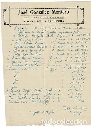 Factures anciennes: FACTURA JOS&Eacute; GONZ&Aacute;LEZ MONTERO (JIMENA DE LA FRONTERA 7 MARZO 1930) FACTURA-331