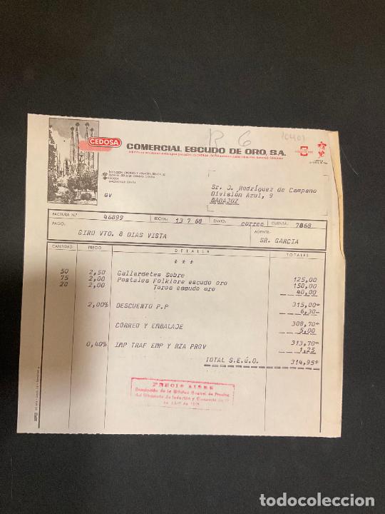Old Invoices: FACTURA. CEDOSA. COMERCIAL ESCUDO DE ORO. 1968. LA RATITA DE ORO.