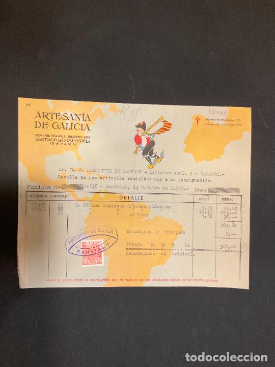 Old Invoices: FACTURA. ARTESANIA DE GALICIA. SANTIAGO DE COMPOSTELA. 1955.