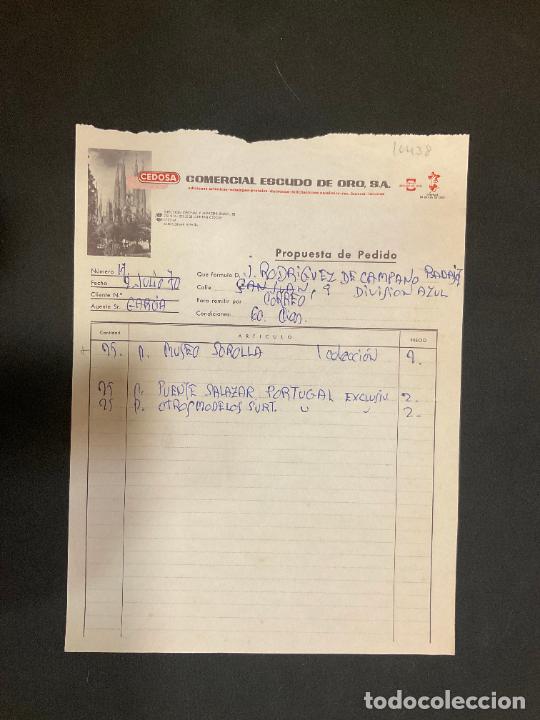 Old Invoices: FACTURA. CEDOSA. COMERCIAL ESCUDO DE ORO. 1970. LA RATITA DE ORO.