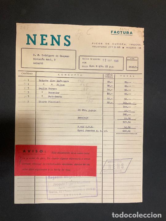 Old Invoices: FACTURA. NENSS. 1966. MADRID. ESTUCHE. PEPITO TORERO. KINITO.