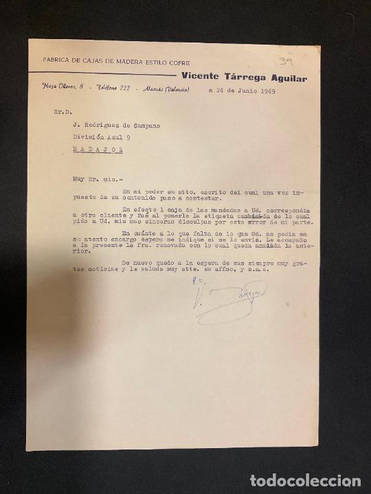 Factures anciennes: FACTURA. VICENTE TARREGA AGUILAR. ALACUAS. VALENCIA 1969