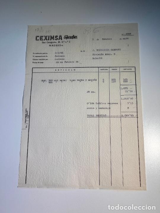 Facturas antiguas: FACTURA. CEXIMSA SFEROFLEX. MADRID, 1966