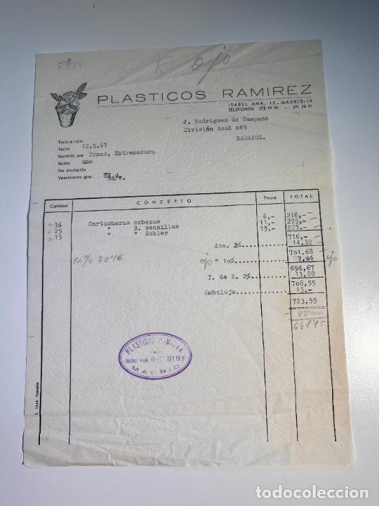 Facturas antiguas: FACTURA. PL&Aacute;STICOS RAMIREZ. MADRID, 1967 - Foto 1