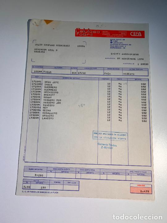 Old Invoices: FACTURA. CELULOSA FABRIL. CEFA. ZARAGOZA, 1978