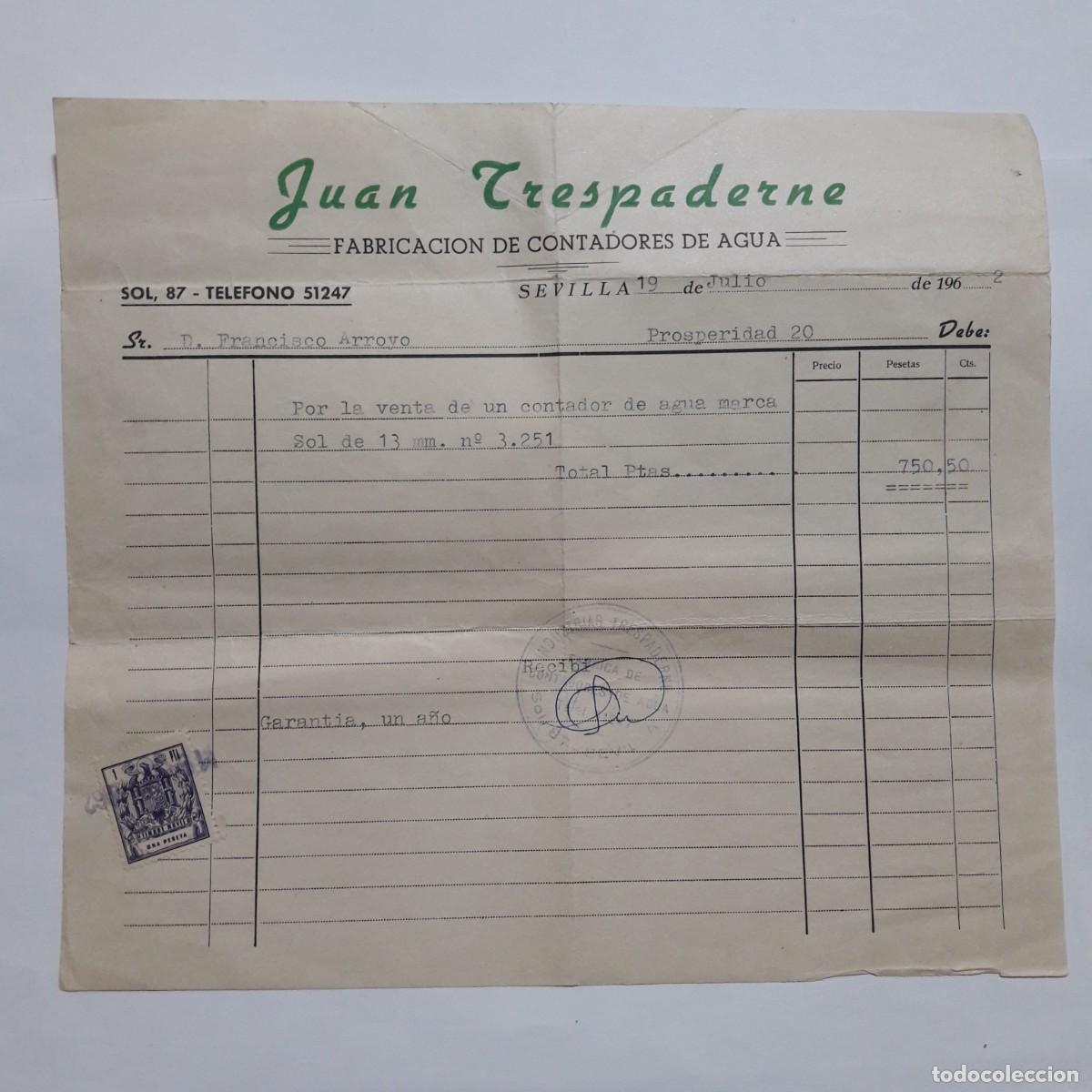 Old Invoices: Factura Juan Trespaderne 1962