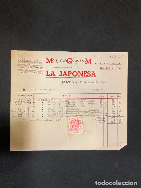 Factures anciennes: FACTURA. LA JAPONESA. M G M CREACIONES. BARCELONA 1951.