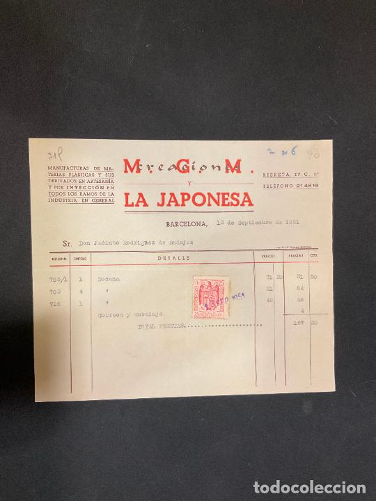 Factures anciennes: FACTURA. LA JAPONESA. M G M CREACIONES. BARCELONA 1951.