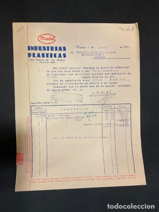 Factures anciennes: FACTURA. MADEL. INDUSTRIAS PLASTICAS. MADRID 1951