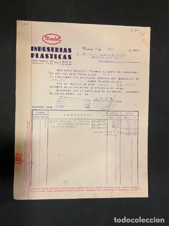 Factures anciennes: FACTURA. MADEL. INDUSTRIAS PLASTICAS. MADRID 1951