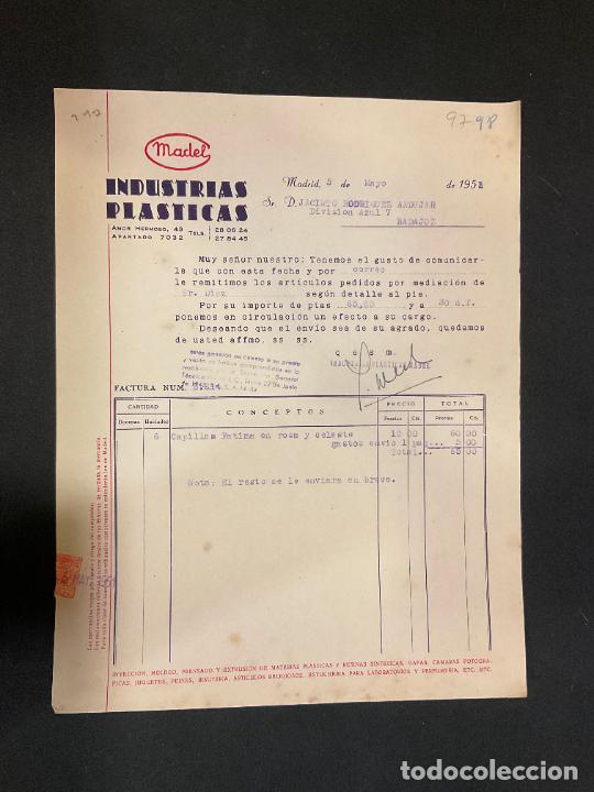 Factures anciennes: FACTURA. MADEL. INDUSTRIAS PLASTICAS. MADRID 1951