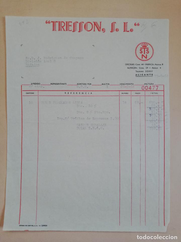 Factures anciennes: FACTURA. TRESSON, S. L. ALICANTE. 1964.