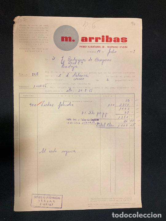 Factures anciennes: FACTURA. M. ARRIBAS. ZARAGOZA 1967. TARJETAS POSTALES. ESTAMPERIA.