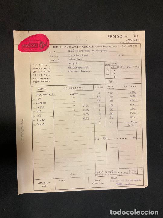 Factures anciennes: FACTURA. CREACIONES OPTICAS MARCOR. MADRID. 1964. ALTA CALIDAD