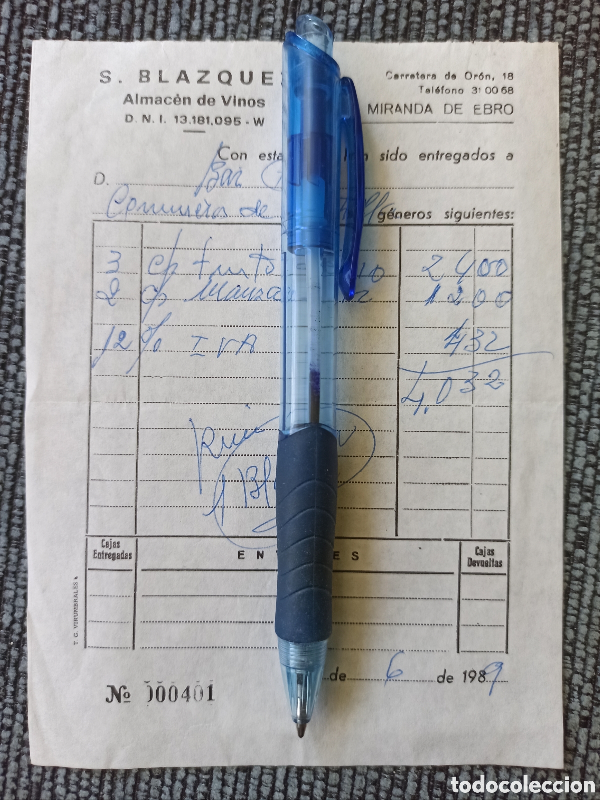 Facturas antiguas: Miranda de Ebro, Blazquez, factura - Foto 1