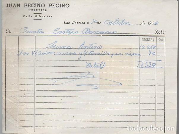 Factures anciennes: FACTURA JUAN PECINO PECINO HERRER&Iacute;A (LOS BARRIOS OCTUBRE 1959) FACTURA-336