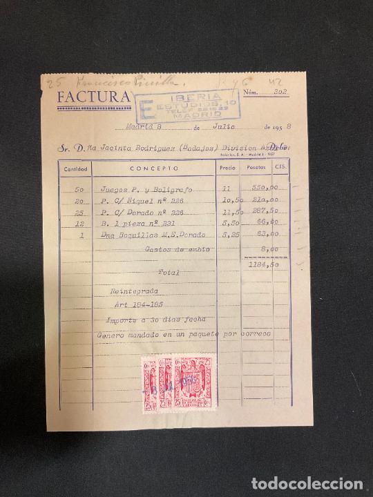 Factures anciennes: FACTURA. MADRID 1958. IBERIA ESTUDIOS. DO&Ntilde;A JACINTA RODRIGUEZ.