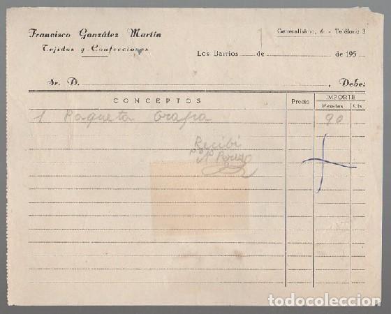 Old Invoices: FACTURA TEJIDOS Y CONFECCIONES FRANCISCO GONZ&Aacute;LEZ MART&Iacute;N FACTURA-347