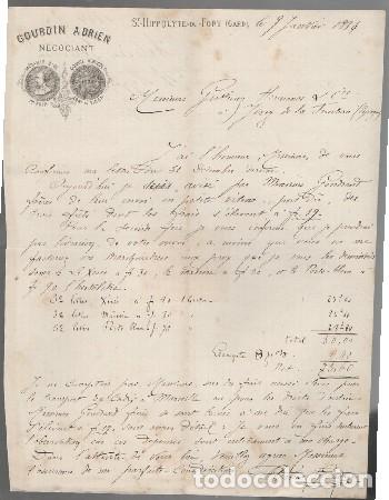 Old Invoices: FACTURA GOURDIN ADREN NEGOCIANT (S. HIPPOLYTE-DU-FORT 1884) FACTURA-357