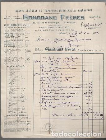 Old Invoices: FACTURA GONDRAND FRERES (MARSELLE 1896) FACTURA-358
