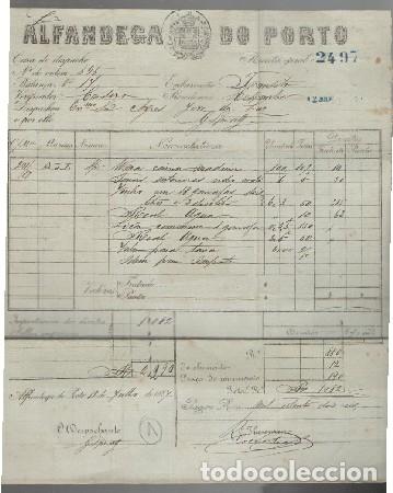 Old Invoices: FACTURA ALFANDEGA DO PORTO (12 JULIO 1884) FACTURA-361