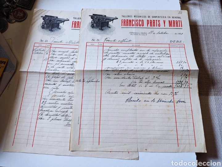 Facturas antiguas: Cartas comerciales antiguas 1925-27; Francisco Prats y Mart&iacute;, Villanueva y Geltr&uacute;