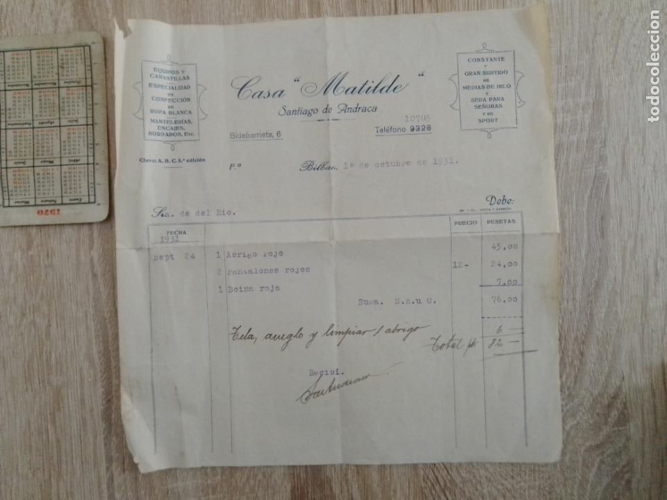 Old Invoices: Bilbao 1931. Factura Casa Matilde. Manteler&iacute;as, encajes, bordados