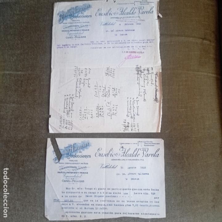 Facturas antiguas: FACTURA Y CARTA COMERCIAL ALMACEN CONFECCIONES EUSEBIO ALCALDE VARELA-VALLADOLID