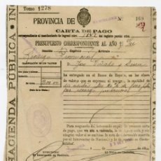 Facturas antiguas: DOCUMENTO ANTIGUO HACIENDA PÚBLICA BARCELONA 1925/26