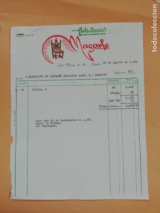 Facturas antiguas: FACTURA. ARTESANIA MAGARTE. SEVILLA. 1971.