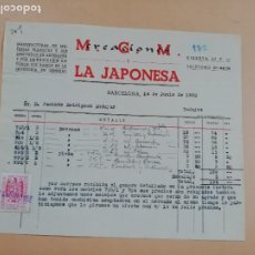 Fatture antiche: FACTURA. CREACIONES M.G.M. LA JAPONESA. BARCELONA, 1952.