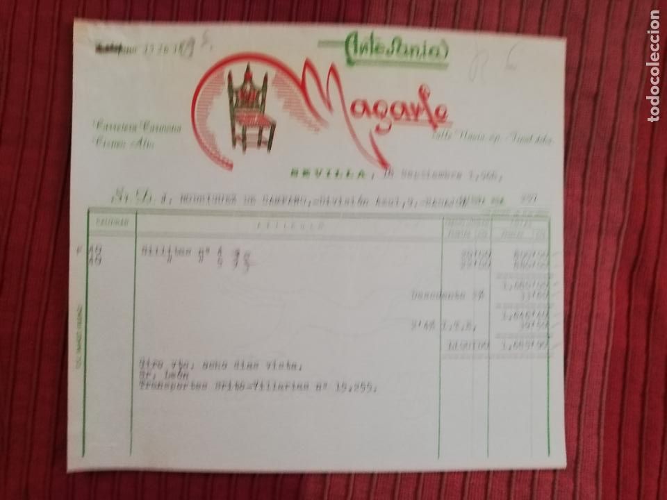 Factures anciennes: FACTURA. ARTESANIA MAGARTE. SEVILLA. 1968.