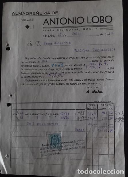 Factures anciennes: FACTURA DEL A&Ntilde;O 1948, ALMADRE&Ntilde;ERIA DE ANTONIO LOBO, LEON, 2&ordf;