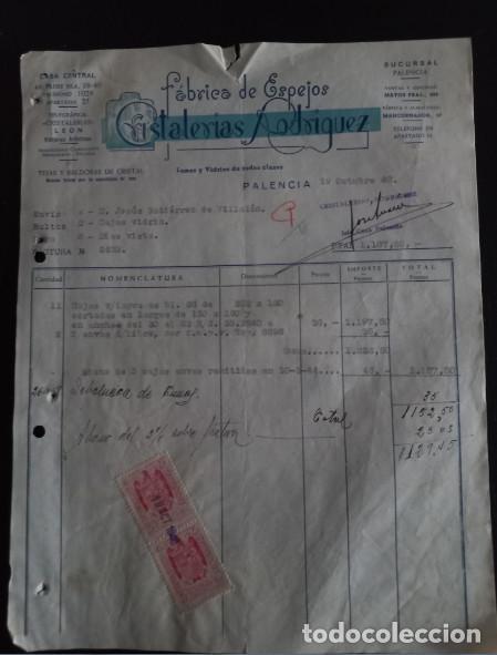 Factures anciennes: FACTURA DEL A&Ntilde;O 1948, FABRICA DE ESPEJOS CRISTALERIAS RODRIGUEZ, PALENCIA