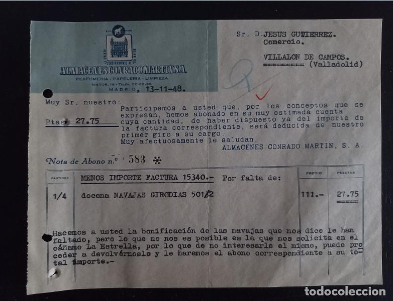 Factures anciennes: FACTURA DEL A&Ntilde;O 1948, ALMACENES CONRADO MARTIN S.A. MADRID, 1&ordf;