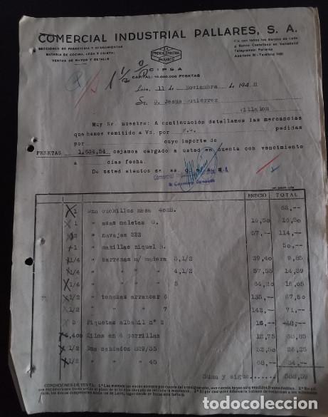 Factures anciennes: FACTURA DEL A&Ntilde;O 1948, COMERCIAL INDUSTRIAL PALLARES S.A. CIPSA, LEON, 3&ordf;
