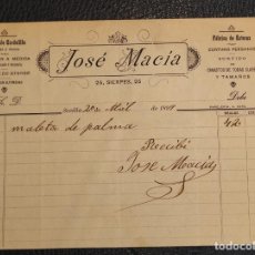 Facturas antiguas: JOSÉ MACÍA - SEVILLA - 1899 - 22X16