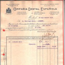 Facturas antiguas: 1934. COMPAÑIA DENTAL ESPAÑOLA (MADRID). ANTIGUA FACTURA.