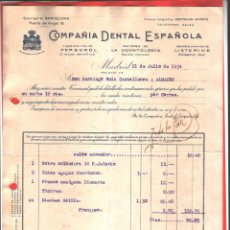 Facturas antiguas: 1934. COMPAÑIA DENTAL ESPAÑOLA (MADRID). ANTIGUA FACTURA