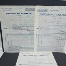 Facturas antiguas: SINFORIANO TABOADA - LEGÍTIMOS CHORIZOS RIOJANOS. CONJUNTO DE FACTURAS. LOGROÑO 1924
