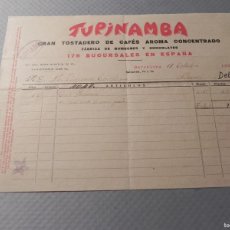 Facturas antiguas: ANTIGUA FACTIRA -TUPINAMBA. BARCELONA. TOSTADERO DE CAFÉS.. AÑO 1923 (00004)