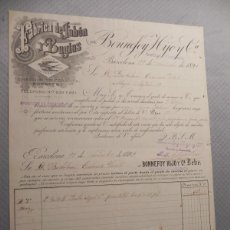 Facturas antiguas: ANTIGUA FACTURA COMERCIAL. BONNEFOY HIJO. FÁBRICA DE JABÓN. BARCELONA. AÑO 1894 (00011)