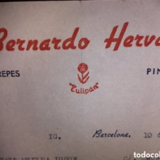 Facturas antiguas: LOTE 2 FACTURAS BERNARDO HERVÁS FABRICA PELUQUERÍA TULIPÁN