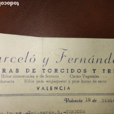 Facturas antiguas: LOTE 3 FACTURAS BARCELÓ Y FERNÁNDEZ MANUFACTURAS TORCIDOS TRENZADOS HILOS