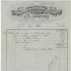 Fatture antiche: FA8114. DOCUMENTOS. 1866, FACTURA COMERCIAL DE LA EMPRESA ZARAGOZA SASTRE