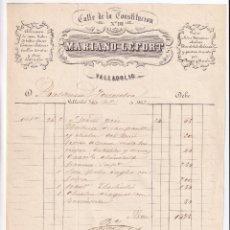 Facturas antiguas: FACTURA. MARIANO LEFORT. ALMACÉN DE ROPAS, PAÑOS, SEDAS. VALLADOLID, 1862