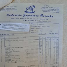 Facturas antiguas: FACTURA INDUSTRIAS JUGUETERA RECACHA ZARAGOZA 1960