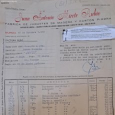 Facturas antiguas: FACTURA FÁBRICA DE JUGUETES DE MADERA Y CARTÓN PIEDRA MURCIA 1960