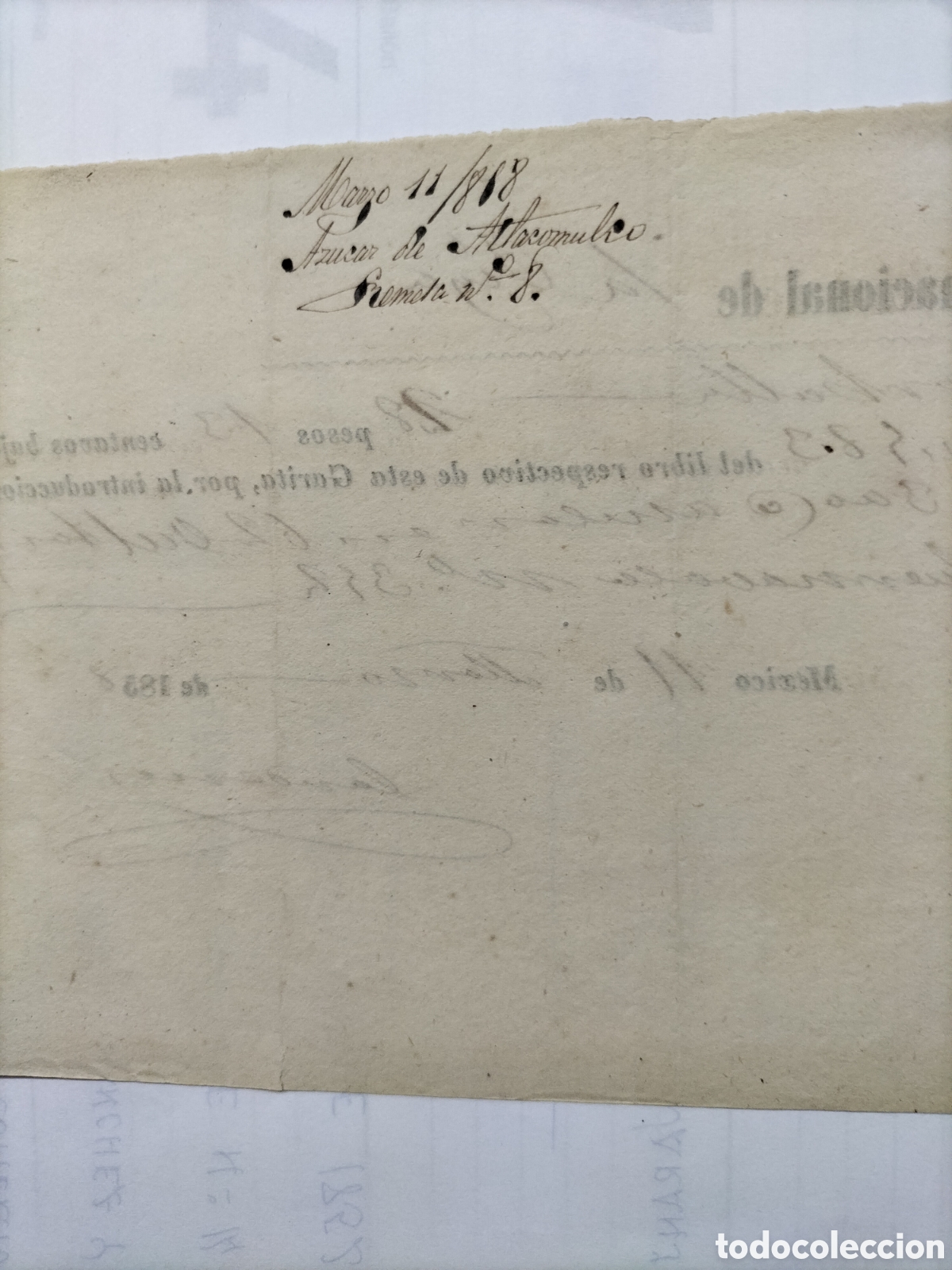 Facturas antiguas: M&eacute;xico. Factura de 1858 - Foto 2